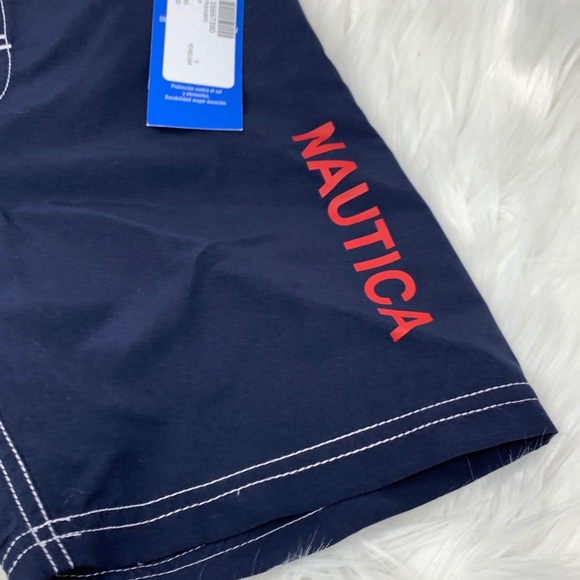 Nautica Blue Anchor elastic waist Swim Trunk - Picture 2 of 5
